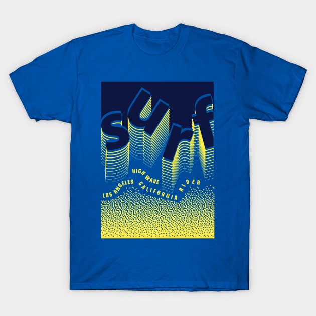 Los Angeles California surf high wave rider T-Shirt by SSSD